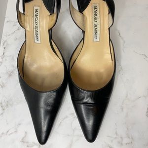 Manolo Blahnik sling back kitten heels